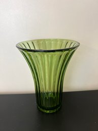 Vintage Avocado Green Glass Vase