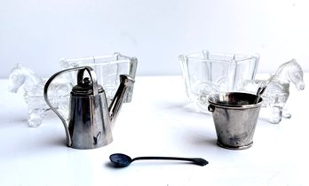 Vintage Serving Pieces Glass And Silver