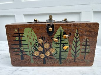 Handcrafted Folk Art Jewelry/Makeup Box (k)