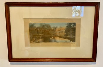 Framed Signed Print 'A Barre Brook' By Wallace Nutting