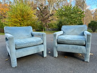 Pair Of Vintage Blue Chairs