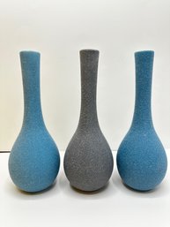 3 New In Box Rose Bud Vases Textured Ceramics