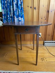 Antique Drop Leaf Accent Table With Drawer - 1