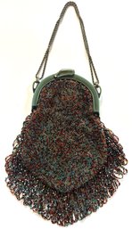 Antique Beaded Hand Bag With Bakelite Clasp