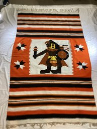 Vintage Woven Serape Southwestern Mexican Blanket Rug