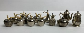 Lot Of Misc. Dining Place Card Holders - Apples, Tea Pots, Pineapple