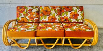 Vintage Paul Frank Pretzel Style Bent Bamboo Sofa