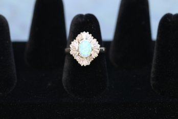 Sterling Silver Opal Ring Size 7