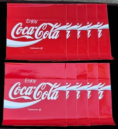 Rare Lot Of 10 Vintage NOS New Old Stock Coca Cola Soda Advertising Cooler Display Stickers 18' X 18'