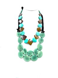 Pairing Of Earthy Green Statement Necklaces
