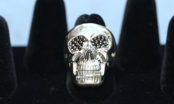 Sterling Silver Large Skull Ring Size 8