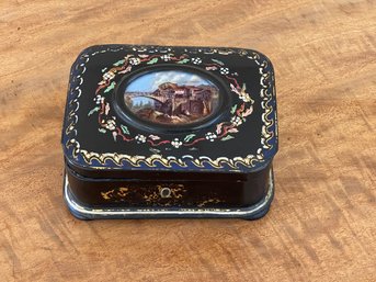 Small Antique Russian Painted Wood Box