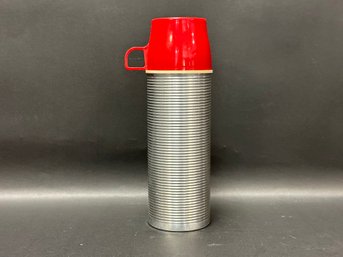 Vintage Metal Thermos With Glass Interior