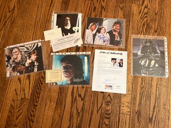 STAR WARS Signed Photos - PSA Certified Carrie Fisher - Hollywood COA Mark Hamill - COA Alec Guiness & More