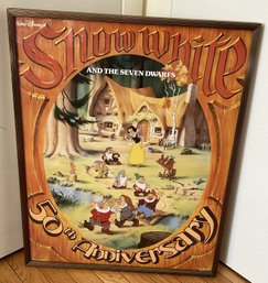 Framed Vintage SNOW WHITE AND THE SEVEN DWARVES 50TH ANNIVERSARY POSTER- Excellent Condition