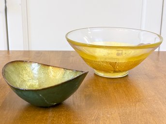 An Art Glass Serving Bowl By R. Strong, And More