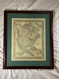 1887 North America Polar Regions Hand Colored Map