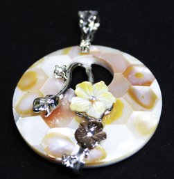 Mother Of Pearl Inlay Sterling Silver Pendant