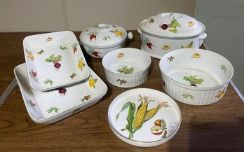 Royal Worcester Porcelain Plate & Vegetable Garden Cookware