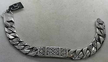 Huge GUESS COLLECTION STERLING SILVER HEAVY LINK BRACELET- Weighs 67.3 Grams!