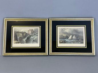 Pair Of Antique Pieces Of Art In Gold Frames