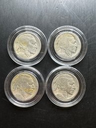 4 Buffalo Nickels 1916, 1917, 1918, 1919