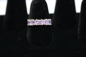 Sterling Silver Purple Stone Ring Size 7.50