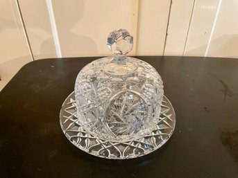 Antique Cut Crystal Covered Butter Dish