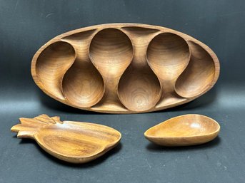 Gorgeous Mid-Century Hostess Ware In Wood