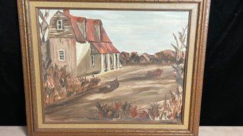 Original Oil Painting Of A Barn