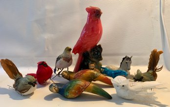 Birds Of A Feather - Cardinal Candle, Genuine Feather Birds, More