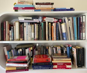 Two Shelves Of Books On Psychology, Judaism & Others