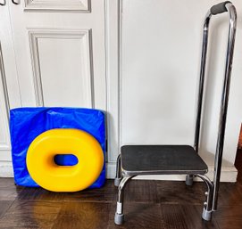 DMI Safety Step Stool With Handle, Medical Donut Cushion & New Foam Cushion