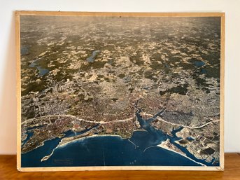 1958 Bridgeport, Connecticut Aerial Survey Print