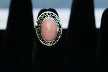 Sterling Silver Pink Stone Ring Size 5.75