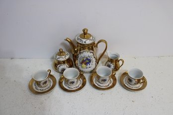 Vintage 11 Piece Bavaria Gold Demitasse Set