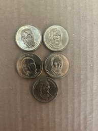 Lot Of 5 Presidential Dollars