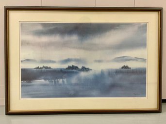 Patricia Reynolds, Winter Landscape, Framed Color Lithograph, 1982