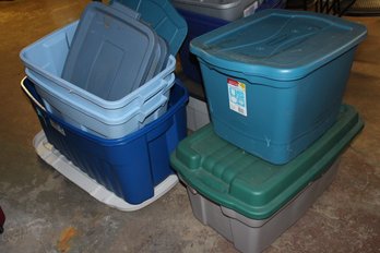 8 Storage Bins, 1 With Hanging Files