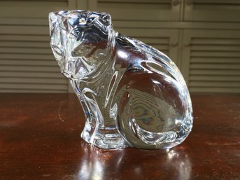 Beautiful Cut Crystal Cat By WATERFORD Crystal - Perfect Condition - Made In Ireland - Nice Gift For Cat Lover