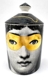 Fornasetti Profumi Golden Burlesque Covered Canister With Gold Accents