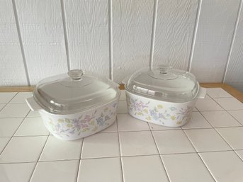 Casserole With Glass Lid Pastel Bouquet Dishes