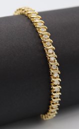 Exquisite Diamond Tennis Bracelet In 14k Yellow Gold