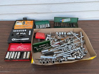 Box Lot Of Sockets And Tools