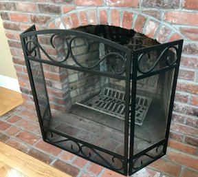 Metal Tri-fold Fireplace Screen