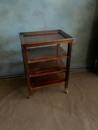 MILLING ROAD WOOD SHELVES/BAR CART ON WHEELS