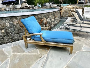 Gloster Teak Chaise Lounge With Cushions