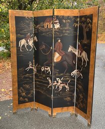 Beautiful 4 Paneled Equestrian Room Divider ~ Raised Design ~