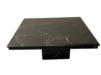 Large Mid-Century Italian Square Black Marble Coffee Table