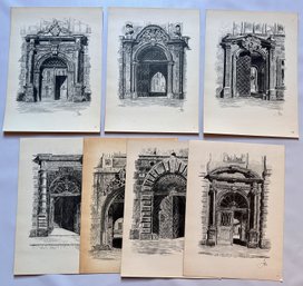 7 1952 Prints Of Doorways, Unframed